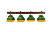 Лампа Президент 4пл. дуб (№11,бархат зеленый,бахрома желтая,фурнитура золото)