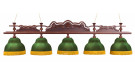 Лампа Император 5пл. клен (№3,бархат зеленый,бахрома желтая,фурнитура золото)