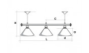 Лампа STARTBILLIARDS 3 пл. (плафоны зеленые,штанга хром,фурнитура хром,2)