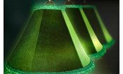 Лампа Классика 4 пл. металл (№5,бархат зеленый,бахрома желтая,фурнитура золото)