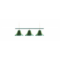 Лампа Классика 3 пл. металл (№1,бархат зеленый,бахрома желтая,фурнитура золото)