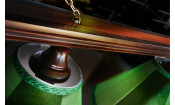 Лампа Классика 2 4пл. ясень (№7,бархат зеленый,бахрома желтая,фурнитура золото)