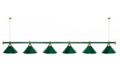 Лампа STARTBILLIARDS 6 пл. (плафоны зеленые матовые,штанга бронза,фурнитура хром,2)