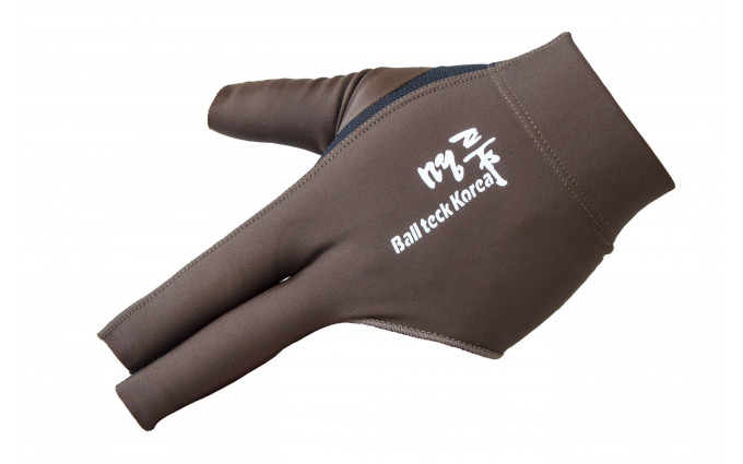 Перчатка бильярдная "Ball Teck 3" (черно-коричневая, вставка замша), защита от скольжения
