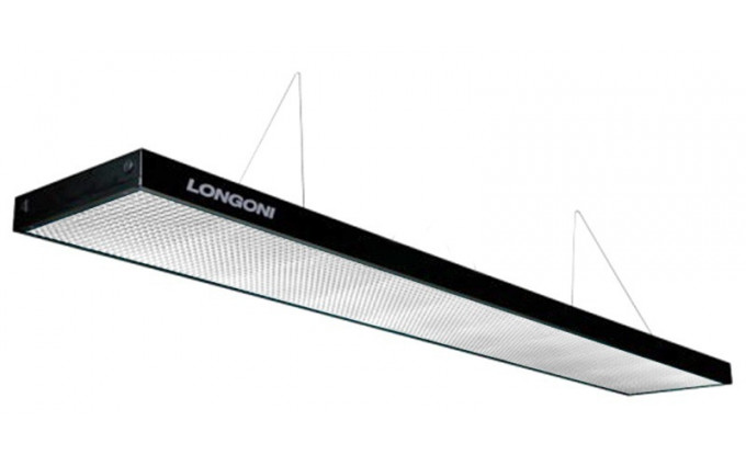 Лампа плоская светодиодная "Longoni Compact" (черная, серебристый отражатель, 287х31х6см)